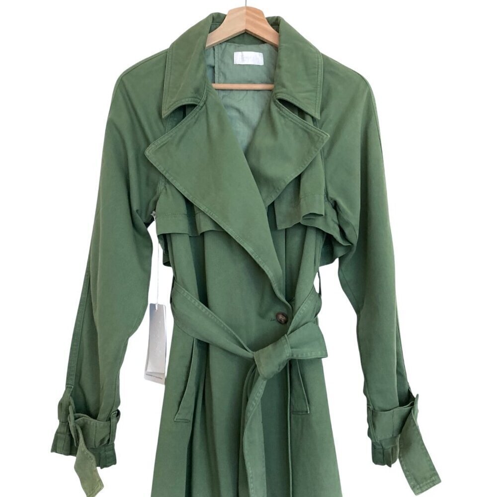 FREE PEOPLE x BOYISH Maxwell Trench Coat S Green - Picture 7 of 16